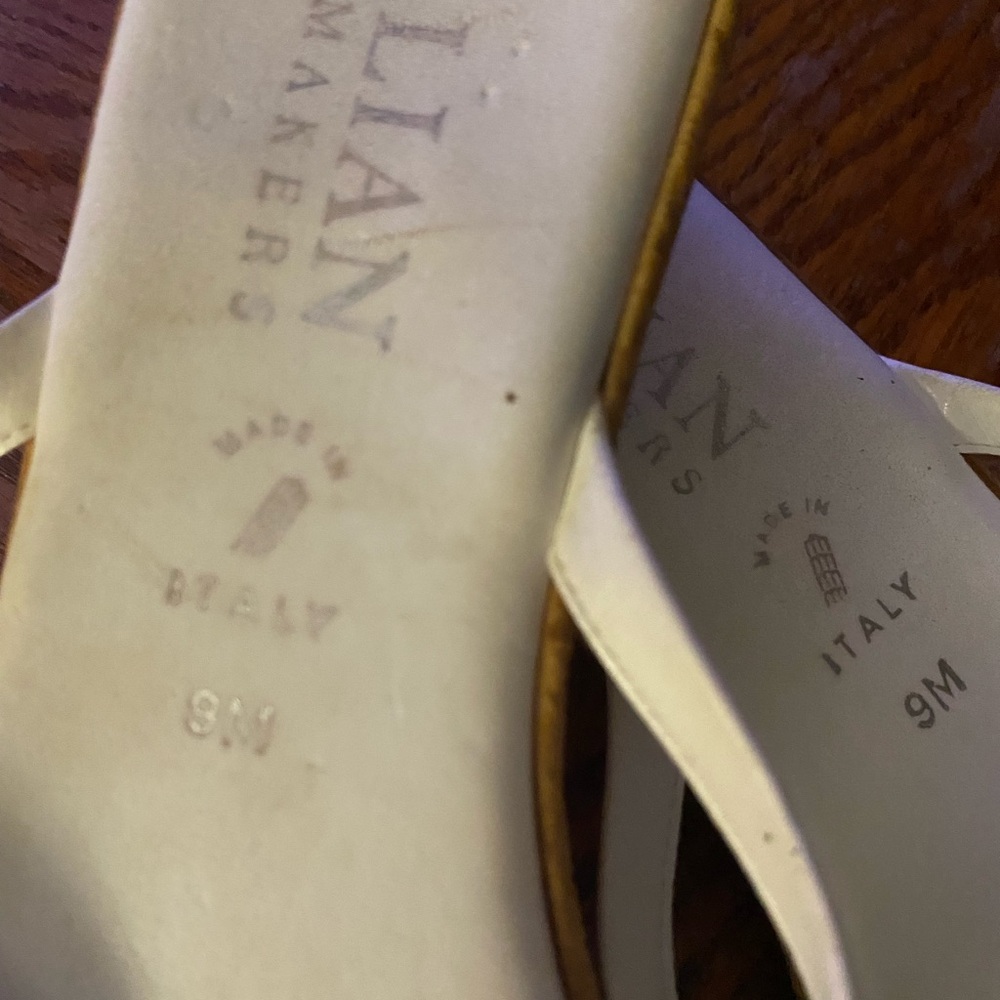 Italian shoemakers White Italian Strappy Sandals women size 9 - Picture 6 of 7